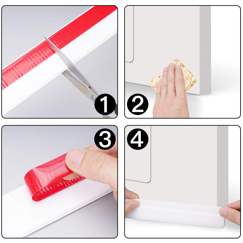 Save Unicorn Camel Home Door Draft Stopper - Self Adhesive Door Seal, Soundproof, Weatherproof, 2" W x 39" L (2 Pack White) - Image 3